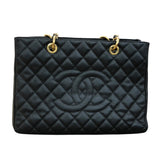 シャネル CHANEL GSTトートバッグ A50995 ブラック　GD金具 キャビアスキン ユニセックス トートバッグ