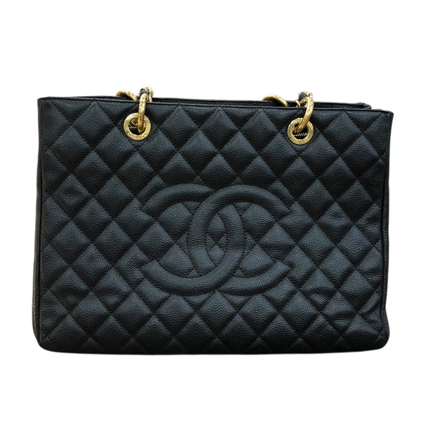 シャネル CHANEL GSTトートバッグ A50995 ブラック　GD金具 キャビアスキン ユニセックス トートバッグ