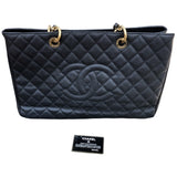 シャネル CHANEL ココマークチェーントートバッグ ブラック/ゴールド金具 キャビア レディース トートバッグ