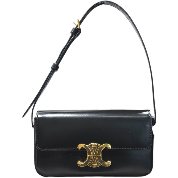 セリーヌ CELINE ショルダーバッグ クロード ブラック/GD金具 カーフ レディース ハンドバッグ
