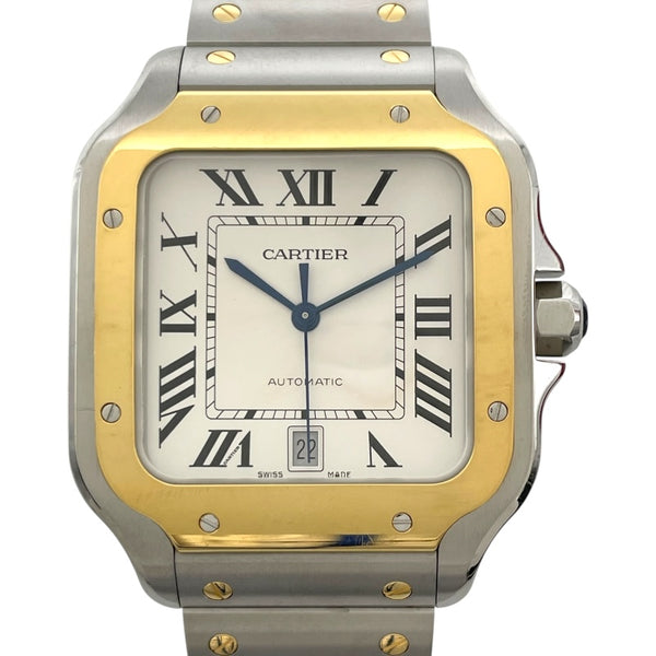 カルティエ Cartier サントスドゥカルティエ LM W2SA0009 ホワイト K18/SS 自動巻き メンズ 腕時計
