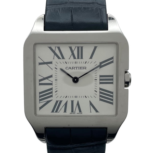 カルティエ Cartier サントスデュモン LM W2007051 アイボリー K18WG 手巻き メンズ 腕時計