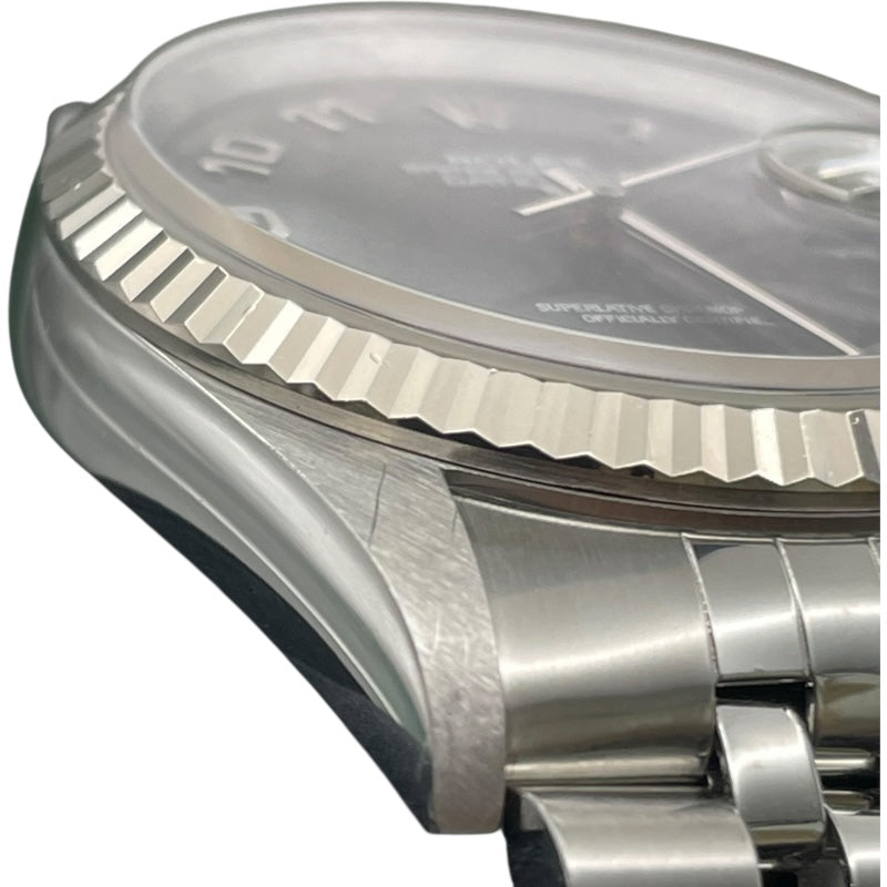 ロレックス ROLEX デイトジャスト36 ホリコン 16234 グレー K18WG/SS メンズ 腕時計