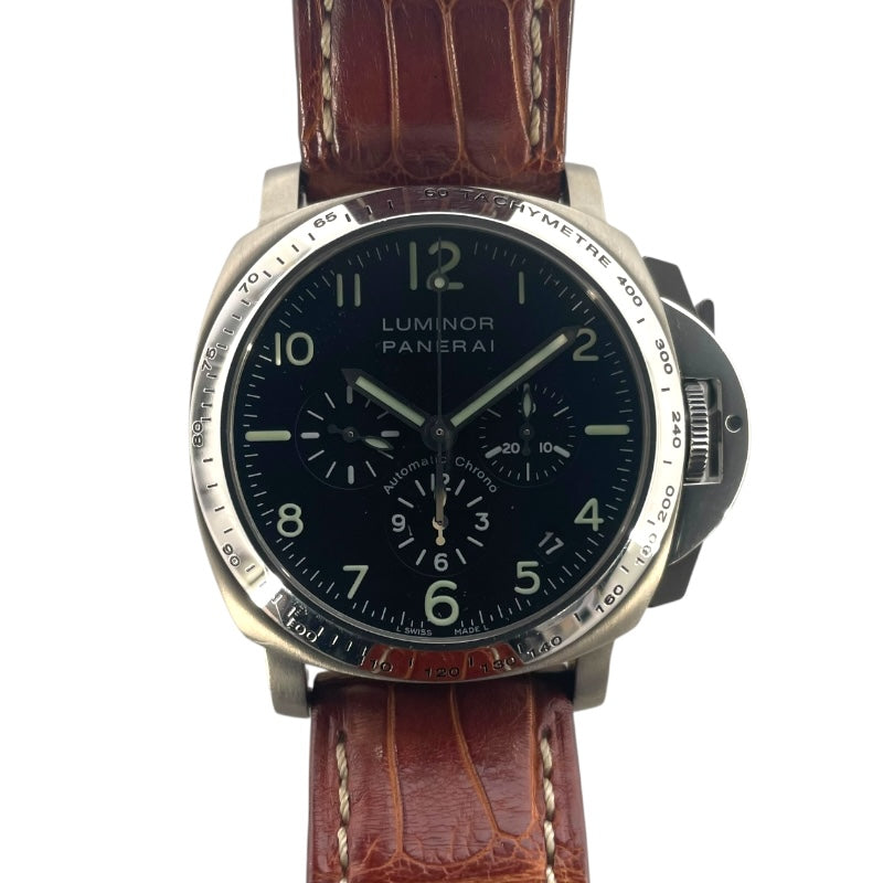 パネライ PANERAI ルミノール クロノ PAM00074 ブラック SS メンズ 腕時計