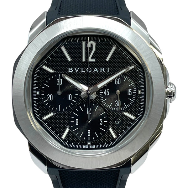 ブルガリ BVLGARI オクト ローマ クロノグラフ 103471 ブラック SS 自動巻き メンズ 腕時計