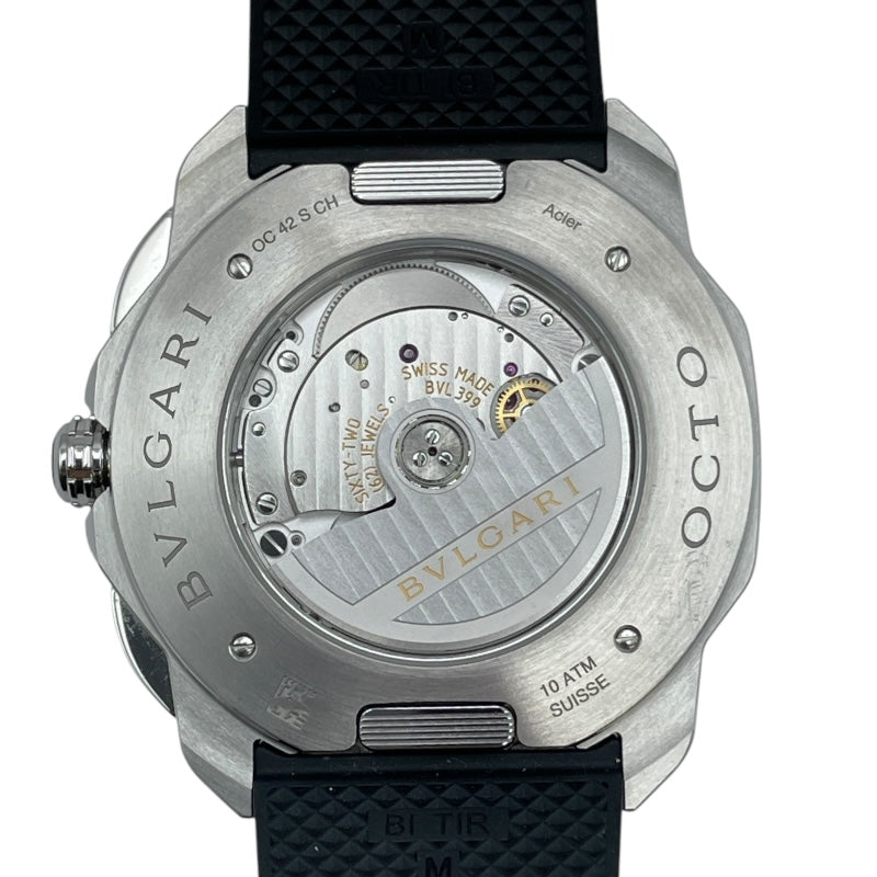 ブルガリ BVLGARI オクト ローマ クロノグラフ 103471 ブラック SS 自動巻き メンズ 腕時計