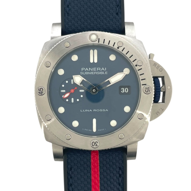 パネライ PANERAI サブマーシブル クアランタ クアトロルナ・ロッサ PAM01391 ネイビー SS メンズ 腕時計