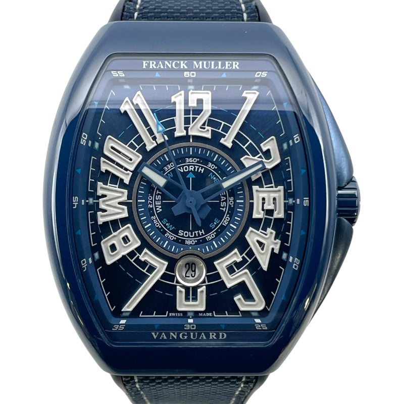 フランク・ミュラー FRANCK MULLER ヴァンガード マリナー V45SCDTYTMAI ブルー セラミック 自動巻き メンズ 腕時計