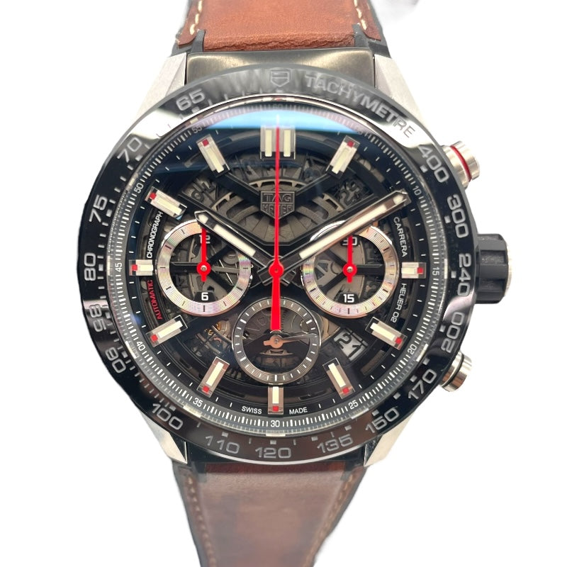 タグ・ホイヤー TAG HEUER カレラ キャリバーホイヤー02 クロノグラフ CBG2010.FT6144 ブラック SS/セラミック メンズ 腕時計