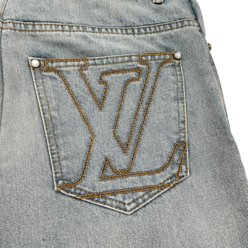 ルイ・ヴィトン LOUIS VUITTON ワイドレッグフィットデニムパンツ HSD５０W ブルー コットン メンズ デニムパンツ