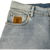 ルイ・ヴィトン LOUIS VUITTON ワイドレッグフィットデニムパンツ HSD５０W ブルー コットン メンズ デニムパンツ
