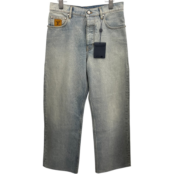 ルイ・ヴィトン LOUIS VUITTON ワイドレッグフィットデニムパンツ HSD５０W ブルー コットン メンズ デニムパンツ
