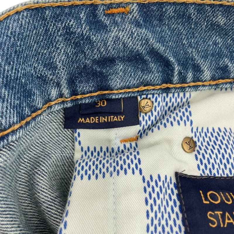 ルイ・ヴィトン LOUIS VUITTON ワイドレッグフィットデニムパンツ HSD５０W ブルー コットン メンズ デニムパンツ