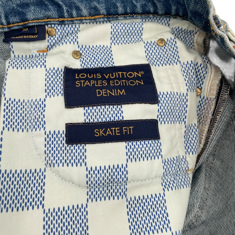 ルイ・ヴィトン LOUIS VUITTON ワイドレッグフィットデニムパンツ HSD５０W ブルー コットン メンズ デニムパンツ