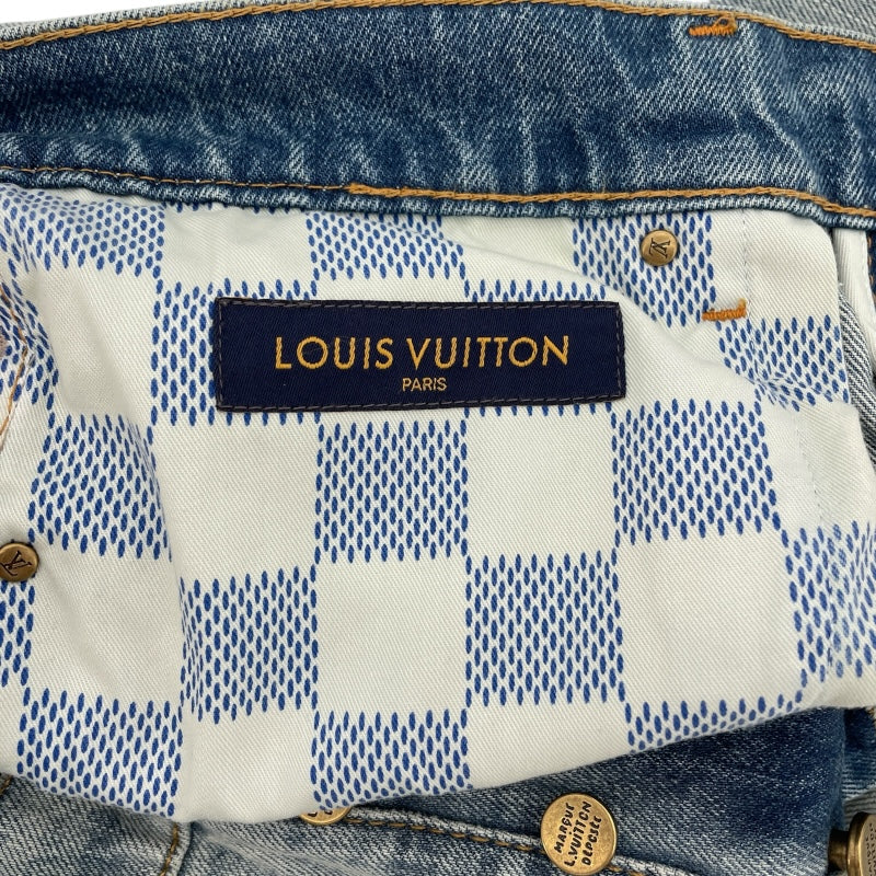 ルイ・ヴィトン LOUIS VUITTON ワイドレッグフィットデニムパンツ HSD５０W ブルー コットン メンズ デニムパンツ