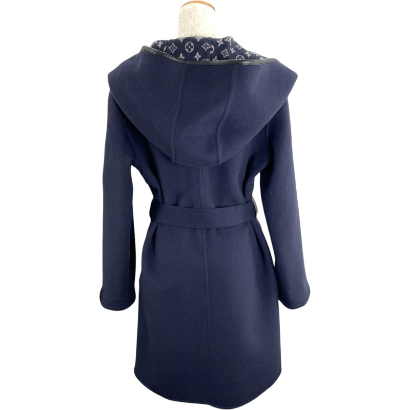 ルイ・ヴィトン LOUIS VUITTON モノグラム裏地ラップコート FFC022QWE ネイビー ウール レディース トレンチコート