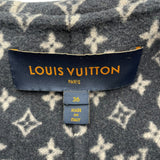 ルイ・ヴィトン LOUIS VUITTON モノグラム裏地ラップコート FFC022QWE ネイビー ウール レディース トレンチコート