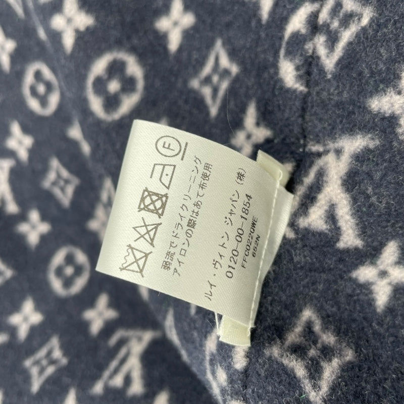 ルイ・ヴィトン LOUIS VUITTON モノグラム裏地ラップコート FFC022QWE ネイビー ウール レディース トレンチコート