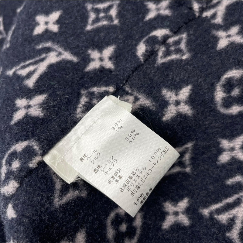 ルイ・ヴィトン LOUIS VUITTON モノグラム裏地ラップコート FFC022QWE ネイビー ウール レディース トレンチコート