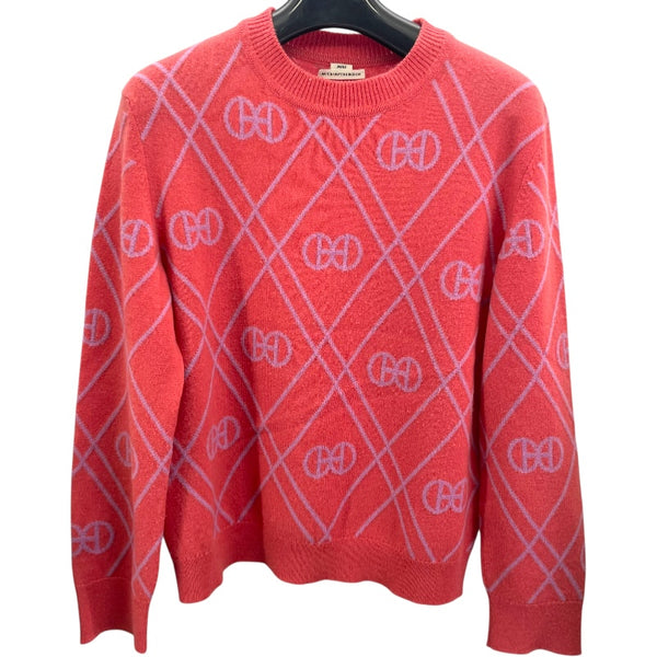 エルメス HERMES Hロンド総柄ニットセーター ピンク カシミヤ