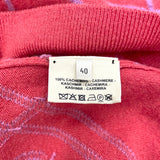 エルメス HERMES Hロンド総柄ニットセーター ピンク カシミヤ レディース セーター