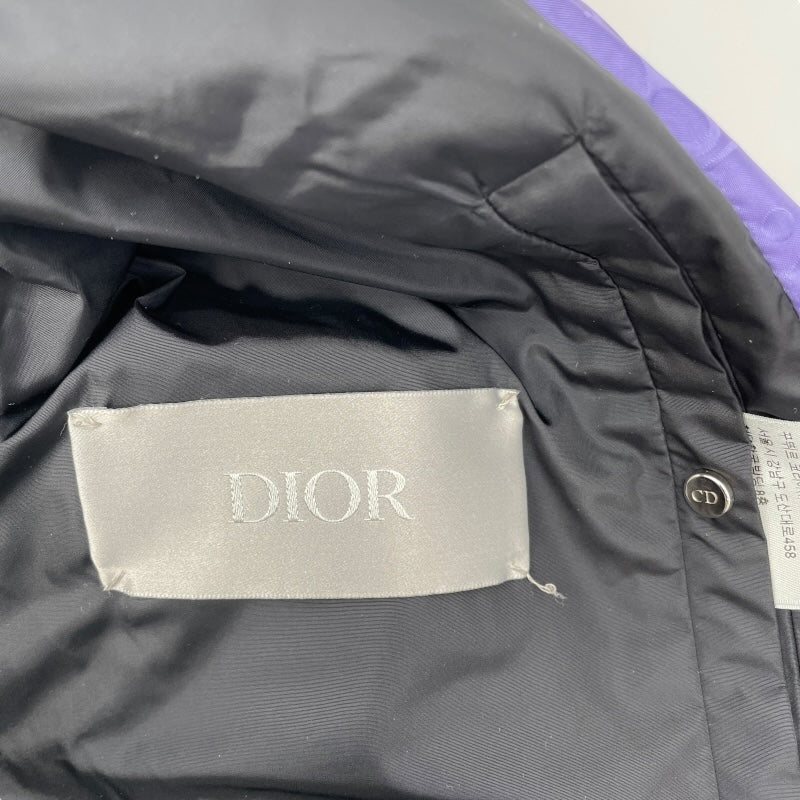 クリスチャン・ディオール Christian Dior オブリーク総柄ダウンジャケット 943C449A4462 パープル ナイロン メンズ ダウンジャケット