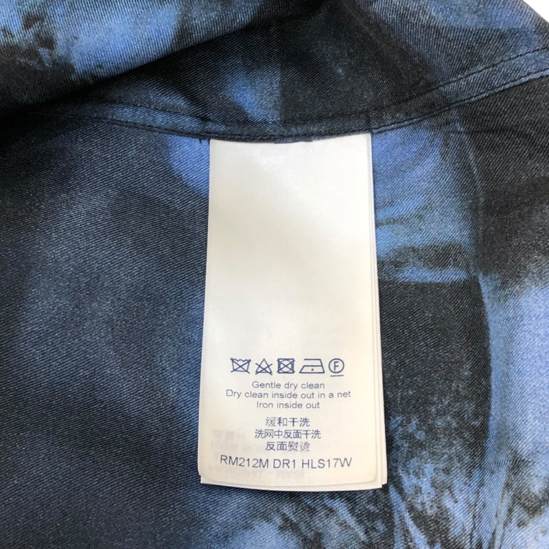 ルイ・ヴィトン LOUIS VUITTON LVソルトダミエ総柄シルクシャツ 21AW HLS17W ブルー シルク メンズ 長袖シャツ