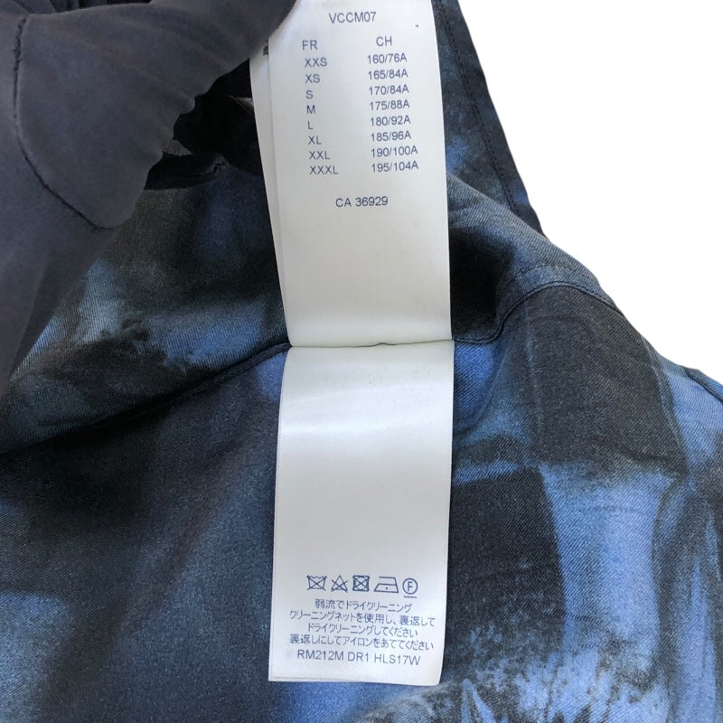 ルイ・ヴィトン LOUIS VUITTON LVソルトダミエ総柄シルクシャツ 21AW HLS17W ブルー シルク メンズ 長袖シャツ
