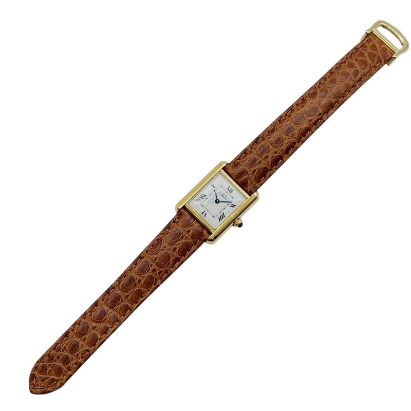 カルティエ Cartier マストタンク SM W1013654 アイボリー SV/GF レディース 腕時計