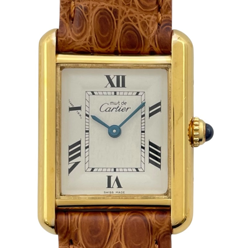カルティエ Cartier マストタンク SM W1013654 アイボリー SV/GF レディース 腕時計
