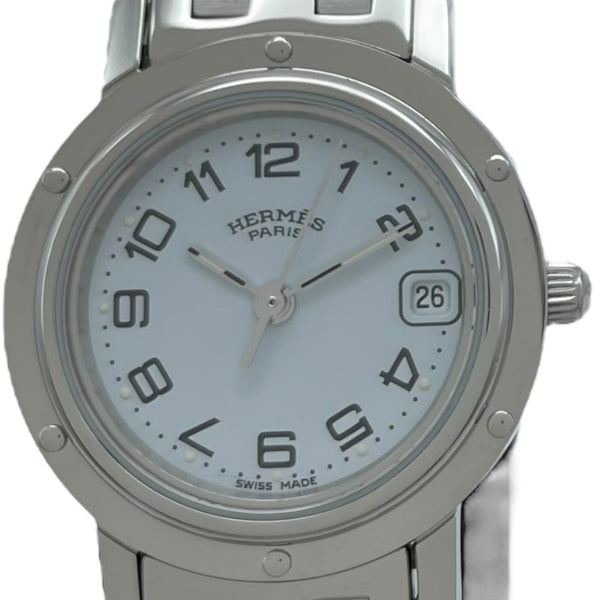 エルメス HERMES クリッパー CL4.210 ホワイト SS レディース 腕時計