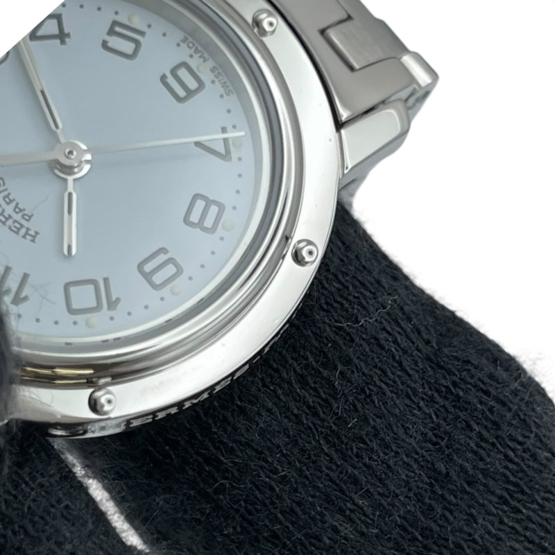 エルメス HERMES クリッパー CL4.210 ホワイト SS レディース 腕時計