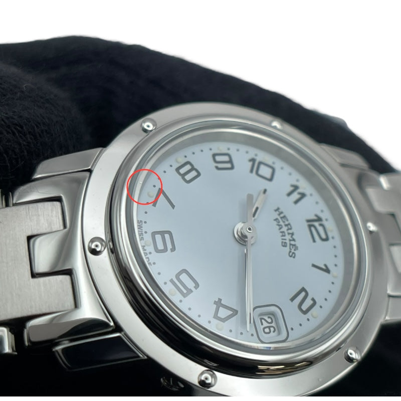 エルメス HERMES クリッパー CL4.210 ホワイト SS レディース 腕時計