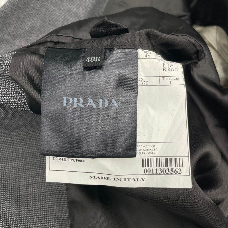 プラダ PRADA ロングチェスターコート UC361D グレー ウール メンズ その他アウター