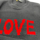 フェンディ FENDI LOVEロゴ長袖ニットセーター FZZ295 ブラック ウール メンズ セーター