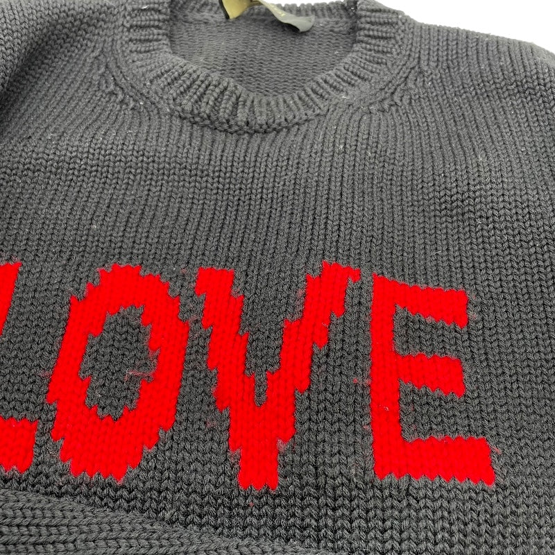 フェンディ FENDI LOVEロゴ長袖ニットセーター FZZ295 ブラック ウール メンズ セーター