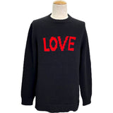 フェンディ FENDI LOVEロゴ長袖ニットセーター FZZ295 ブラック ウール メンズ セーター