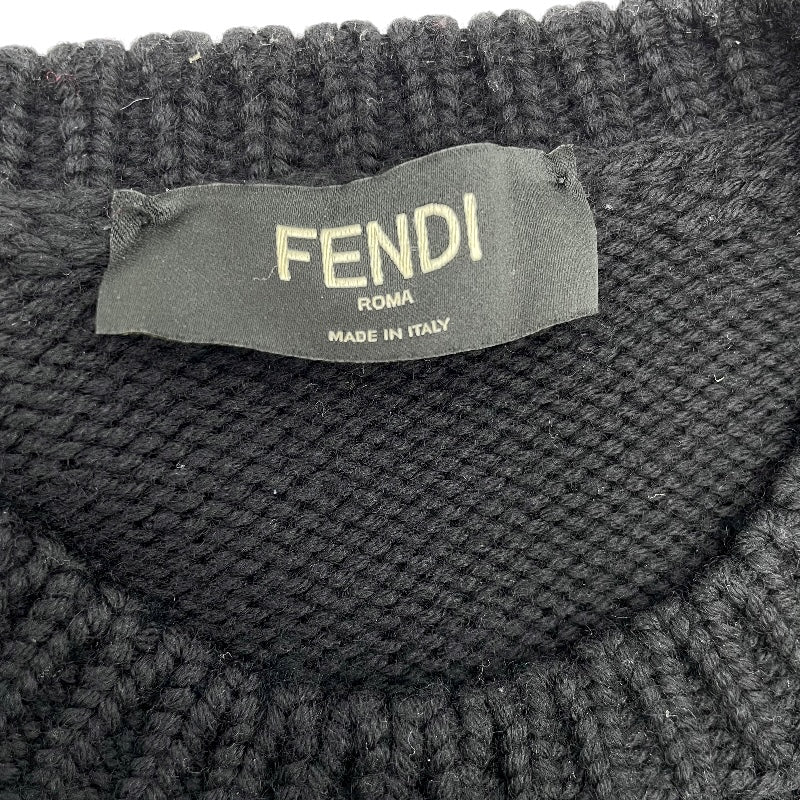 フェンディ FENDI LOVEロゴ長袖ニットセーター FZZ295 ブラック ウール メンズ セーター