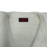 グッチ GUCCI GGボタンクロシェニットカーディガン 743221 ホワイト コットン レディース カーディガン