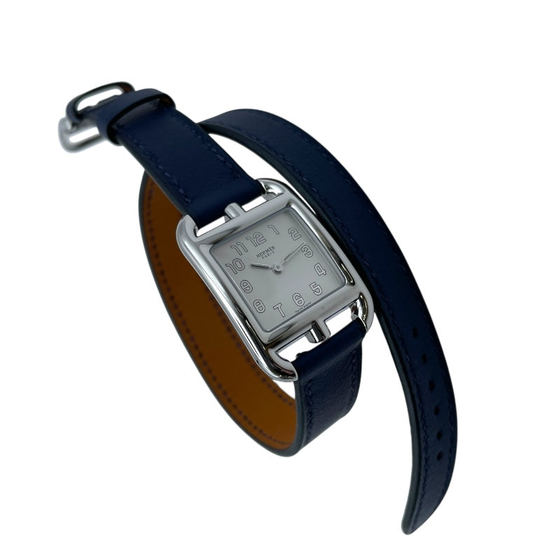 エルメス HERMES ケープコッド ドゥブルトゥール CC1.210a シルバー SS クオーツ レディース 腕時計
