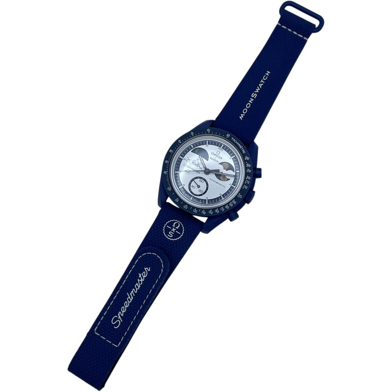 スウォッチ swatch ムーンスウォッチミッショントゥアースフェイズ ムーンシャインゴールド SO33N702L ホワイト バイオセラミック クオーツ メンズ 腕時計