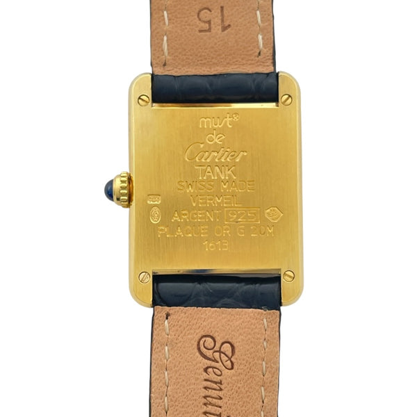 カルティエ Cartier マストタンク SM W1006354 ホワイト SV/GF/革ベルト（社外品） クオーツ レディース 腕時計