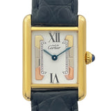 カルティエ Cartier マストタンク SM W1006354 ホワイト SV/GF/革ベルト（社外品） クオーツ レディース 腕時計