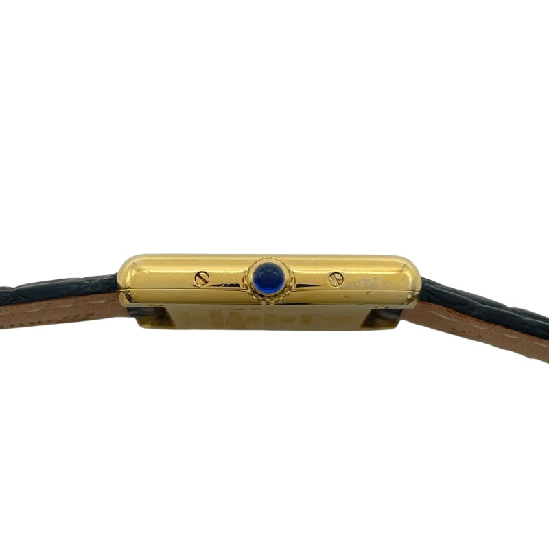 カルティエ Cartier マストタンク SM W1006354 ホワイト SV/GF/革ベルト（社外品） クオーツ レディース 腕時計