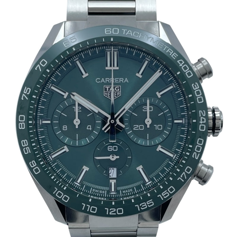 タグ・ホイヤー TAG HEUER カレラ キャリバーホイヤー02 スポーツクロノグラフ CBN2A1N.BA0643 グリーン SS 自動巻き メンズ 腕時計