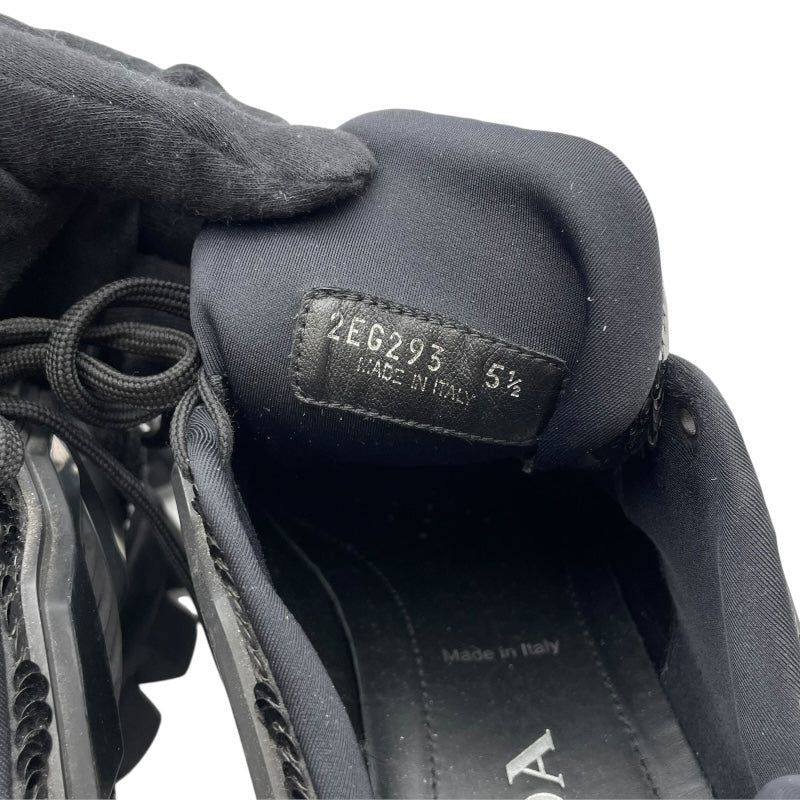 プラダ PRADA CLOUDBUSTスパンコールスニーカー 2EG293 ブラック テクニカルニットファブリック メンズ スニーカー