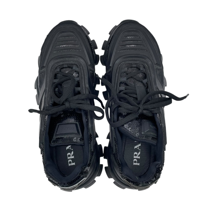 プラダ PRADA CLOUDBUSTスパンコールスニーカー 2EG293 ブラック テクニカルニットファブリック メンズ スニーカー