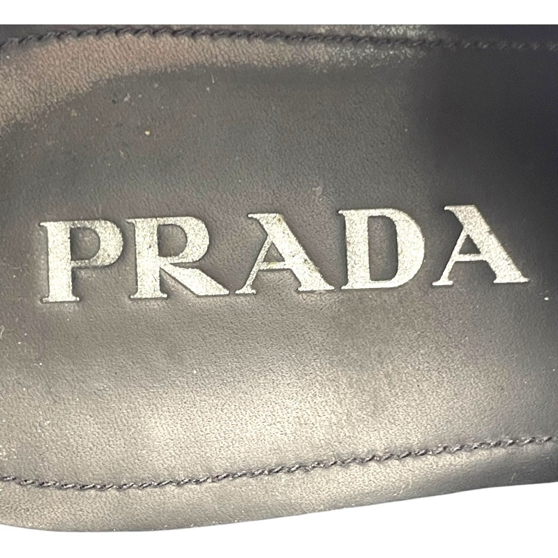 プラダ PRADA チョコレートブラッシュドレザーローファー 2DE127 ブラック レザー レディース ローファー