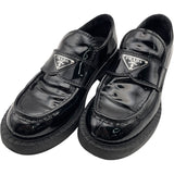 プラダ PRADA チョコレートブラッシュドレザーローファー 2DE127 ブラック レザー レディース ローファー