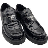 プラダ PRADA チョコレートブラッシュドレザーローファー 2DE127 ブラック レザー レディース ローファー